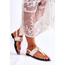 PS1 Damsandaler Flipflops med vit Calia-dekoration 2