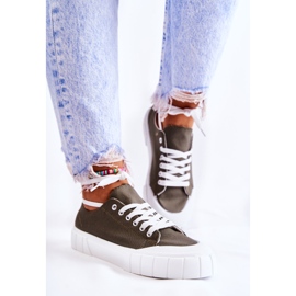 PS1 Khaki Comes Platform Sneakers för kvinnor kaki grön 2