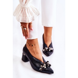 Läderpumpar med Laura Messi 2487 Svart dekoration 1