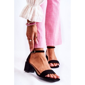 PA2 Damsandaler med hög klack i mocka, svart Tellis 1