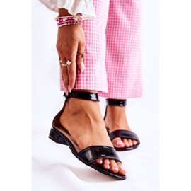 Svarta Shanley-lackerade sandaler för kvinnor 1