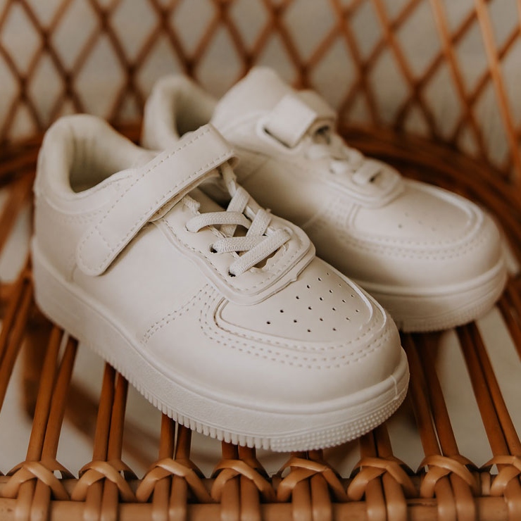 FR1 Sportskor för barn med kardborreband Beige Elike 1