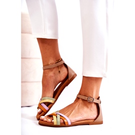 Fashionabla damsandaler Maciejka L4953-04 Flerfärgad beige brun mångfärgad 2