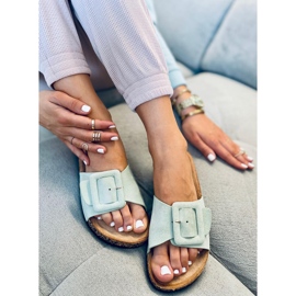 Priya LT.GREEN tofflor i korksula grön 1