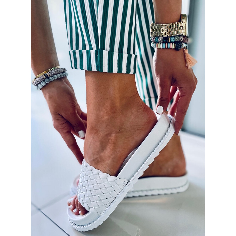 Edna White damtofflor vit 1