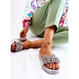 PG1 Kvinnors Tofflor På Plattformen Med Silver Almina Ornament 2