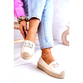 FB2 Klassiska Espadrilles På Beige Julianne Plattform 3