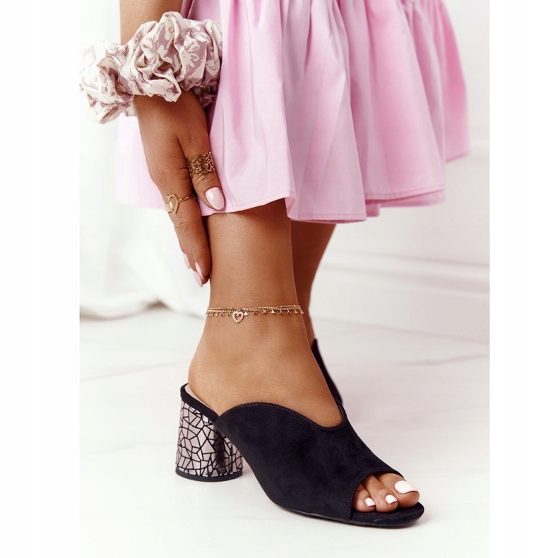 Sandaler i mocka på högklackat S.Barski C420-15 Svart 3