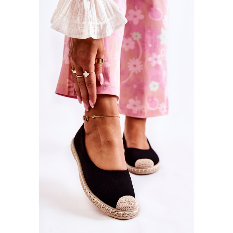 Klassiska mocka Espadrilles för kvinnor Svart Calabria 1