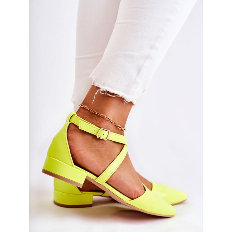 WS1 Läderpumpar på låga klackar Gul Giovanna mångfärgad 2