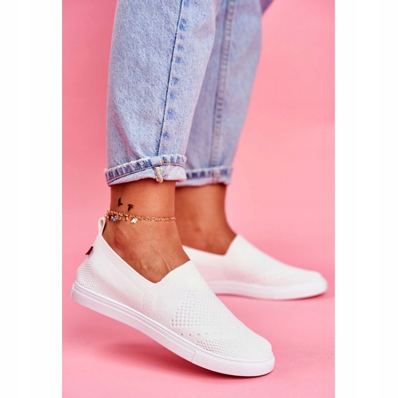 Kvinnors vita sneakers Slip-on sneakers Big Star FF274A608 2