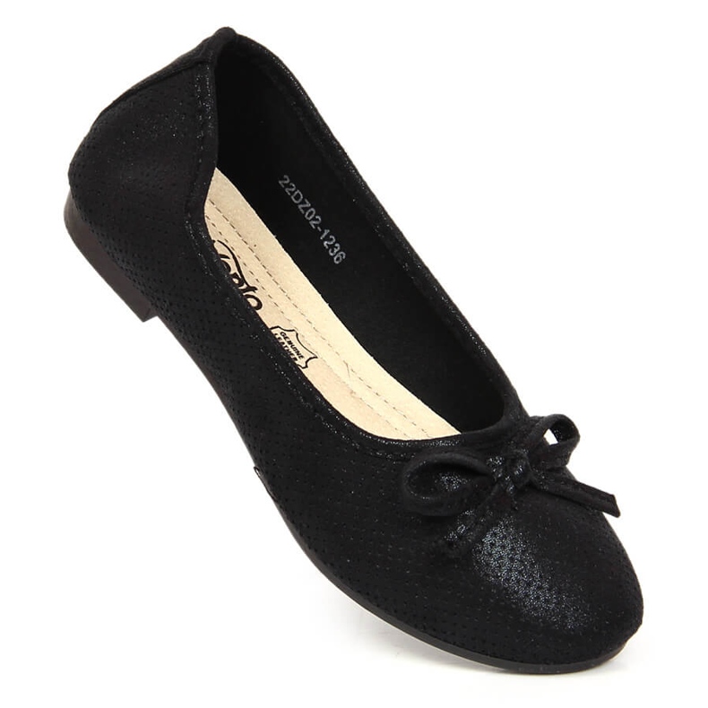 Flickballerinor med svart rosett eVento 1