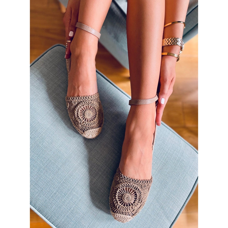 Jasmine Khaki genombrutna espadrillor beige 2
