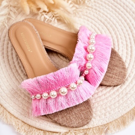 PG2 Damtofflor med dekorativt rosa Ramisa-rem beige 2