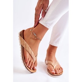 WJ2 Gummi flip flops för kvinnor Beige Torri 1