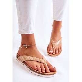 WJ2 Gummi flip flops för kvinnor Beige Torri 2