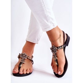 WS1 Damsandaler Flipflops med Cubic Zirconia Black Solea svart 2
