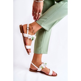 WS1 Fashionabla sandaler med vita hally pärlor 2