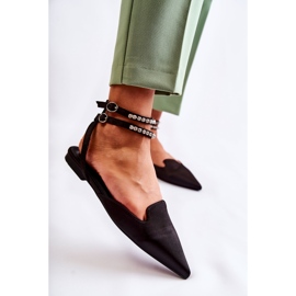 WS1 Svarta Amisha damsandaler med spets 1