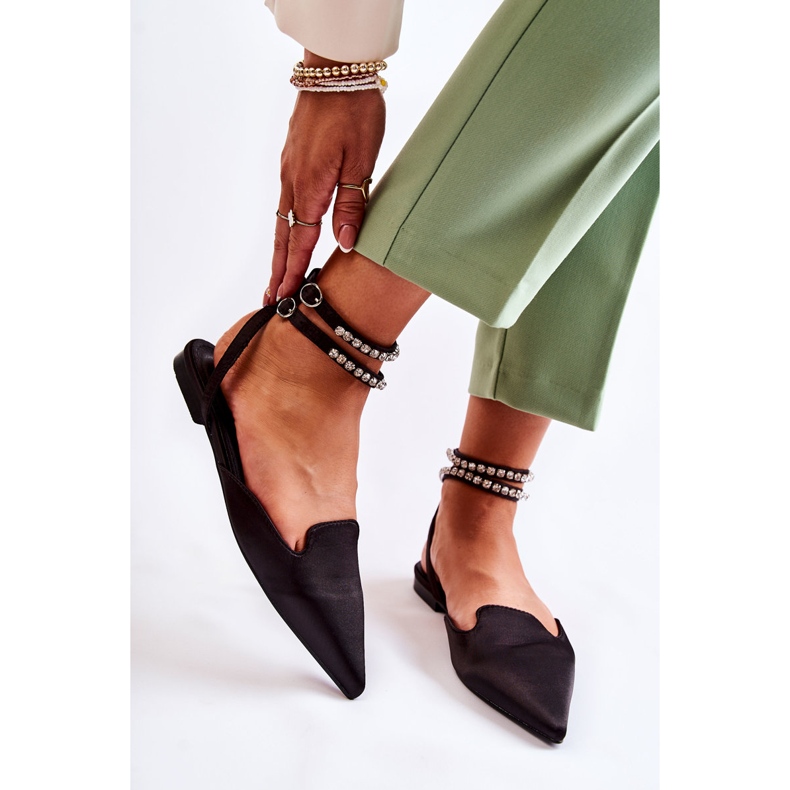 WS1 Svarta Amisha damsandaler med spets 2