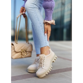 S.Barski Damskor med snörning i mocka, beige 1