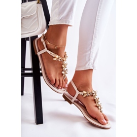 PG2 Fashionabla sandaler flip-flops med fjärilar ljusbeige Jennissa 1