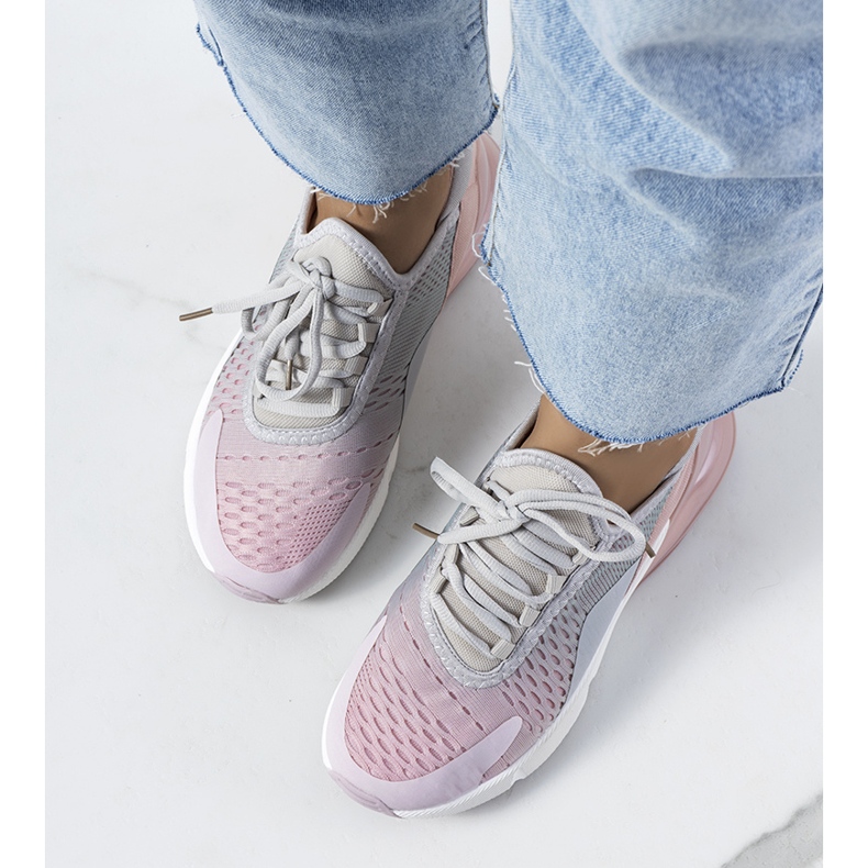 Gråa sportsneakers från Glaner rosa 1