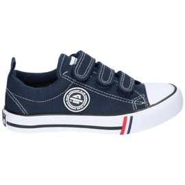 American Club Marinamerikanska LH33 kardborre sneakers blå 2