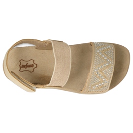 Befado barnsandaler 068Y002 guld med zirkoner gyllene 2