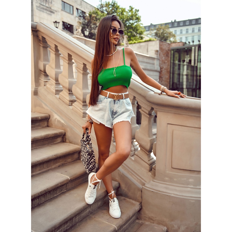 Damskor i läder med inskriptionen Big Star EE274316 Vit 2