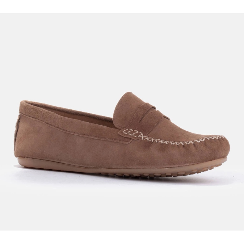 Marco Shoes Klassiska loafers i mjuk mocka brun 2