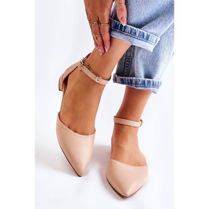 WD1 Ballerinasandaler för damer i Spitz Beige Caprise 1