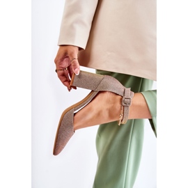 WS1 Glänsande pumpar på en stång Mörk guld Amira gyllene 2