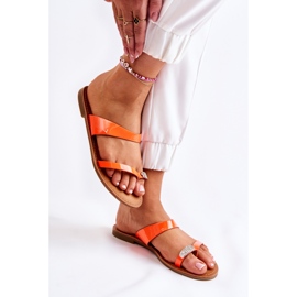 WS1 Damlackerade flipflops Neon Orange Jimena 6