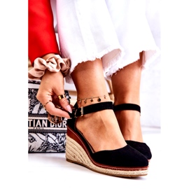 PS1 Svarta espadrilles för kvinnor på kilar Tamarill 5