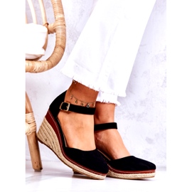 PS1 Svarta espadrilles för kvinnor på kilar Tamarill 1