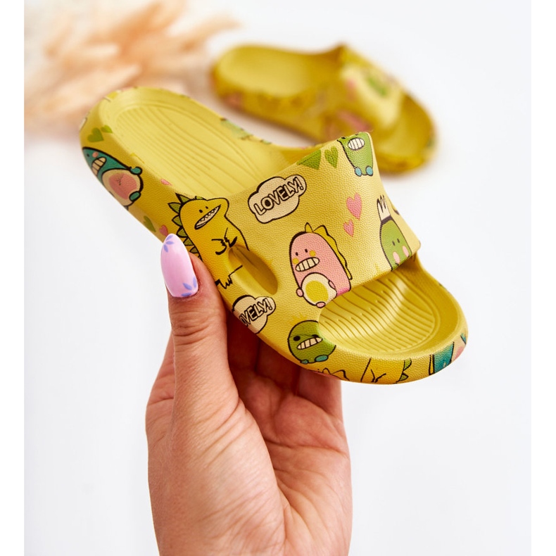 WJ1 Lätta barntofflor Dinosaurier Gul Astro 1