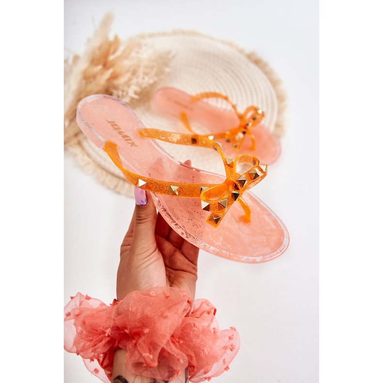 Gummi flip flops för damer Orange Monise 1