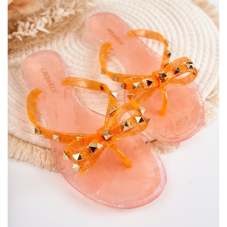 Gummi flip flops för damer Orange Monise 2