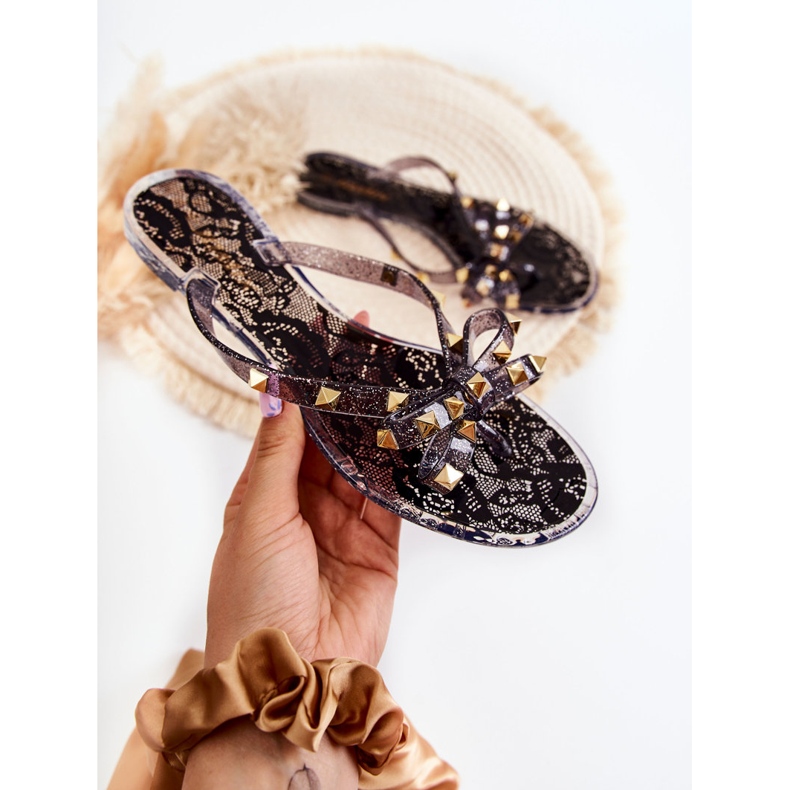 WJ1 Gummi flipflops för damer Svart Monise 1