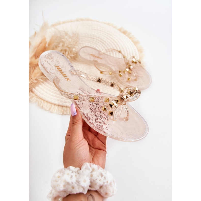 WJ1 Naken Monise gummiflipflops för kvinnor beige 2