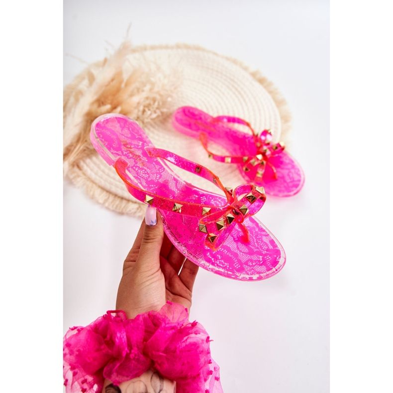 Gummi flip flops för kvinnor Rosa Monise 1