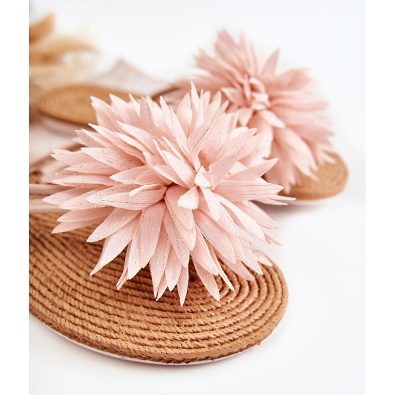 WJ1 Damtofflor med tygprydnad Ljusrosa Eviana 2