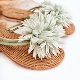 Damtofflor med grön tygprydnad Eviana 2