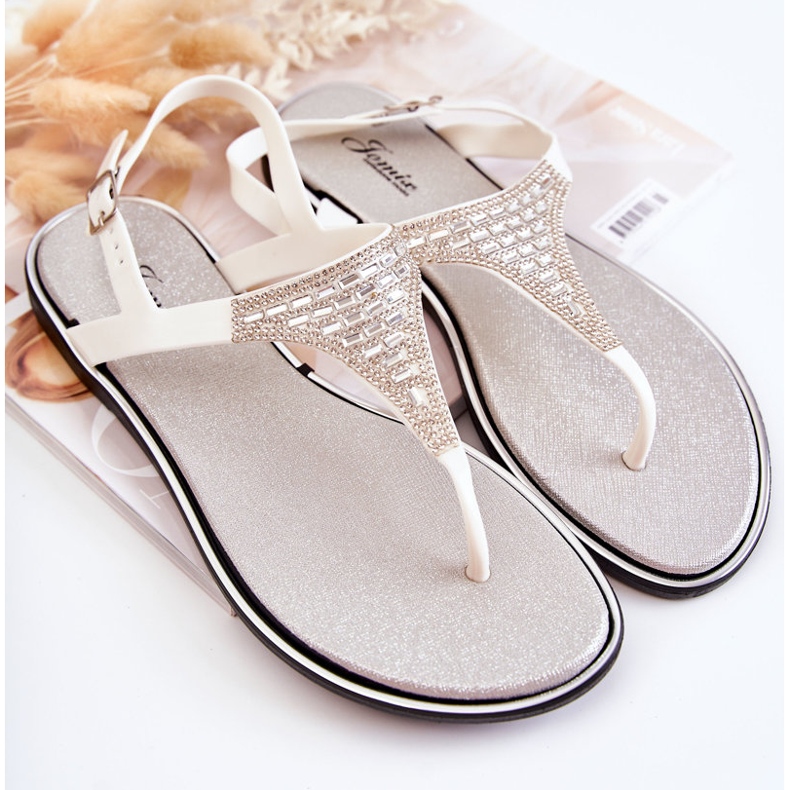 WJ1 Damsandaler Flip-flops Med Ornament Vita Atlanta 1