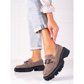 SHELOVET Loafers på plattformen brun 1