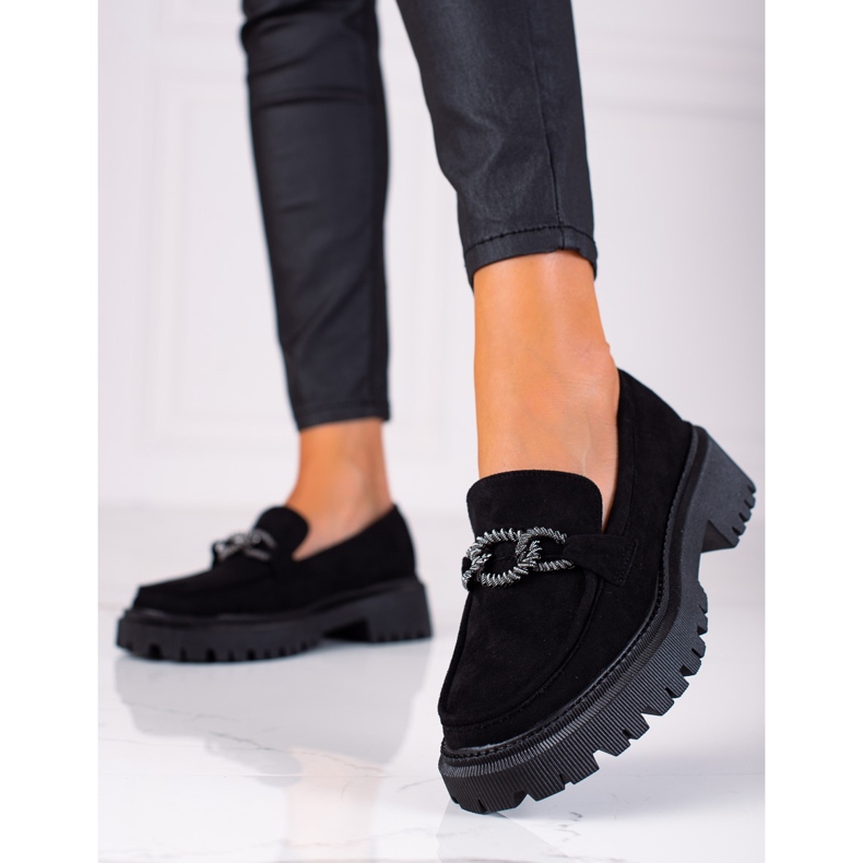 SHELOVET Loafers på plattformen svart 1