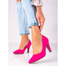 SHELOVET Eleganta pumps på stolpen rosa 1