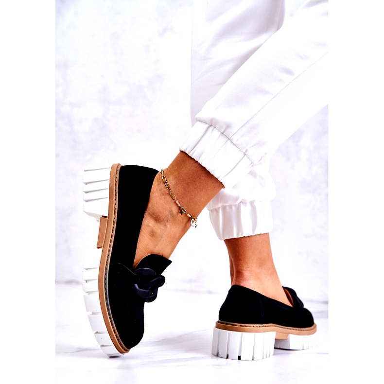 PS1 Loafers i mocka med svart Talisa-dekoration 5