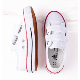 Kardborrsneakers för barn Vico vita 1